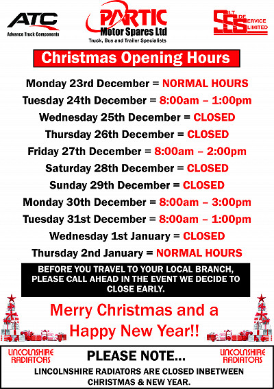 Christmas Opening Times
